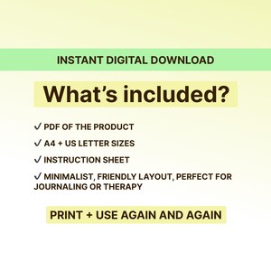 Printable PDF download includes mental paralysis worksheet in A4 and US Letter sizes, minimal layout ideal for therapy, journaling, and personal use