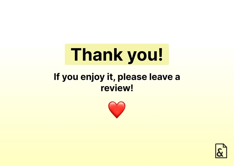 Thank you image asking customers to leave a review if printable mental clarity worksheet helped, supporting independent digital creator