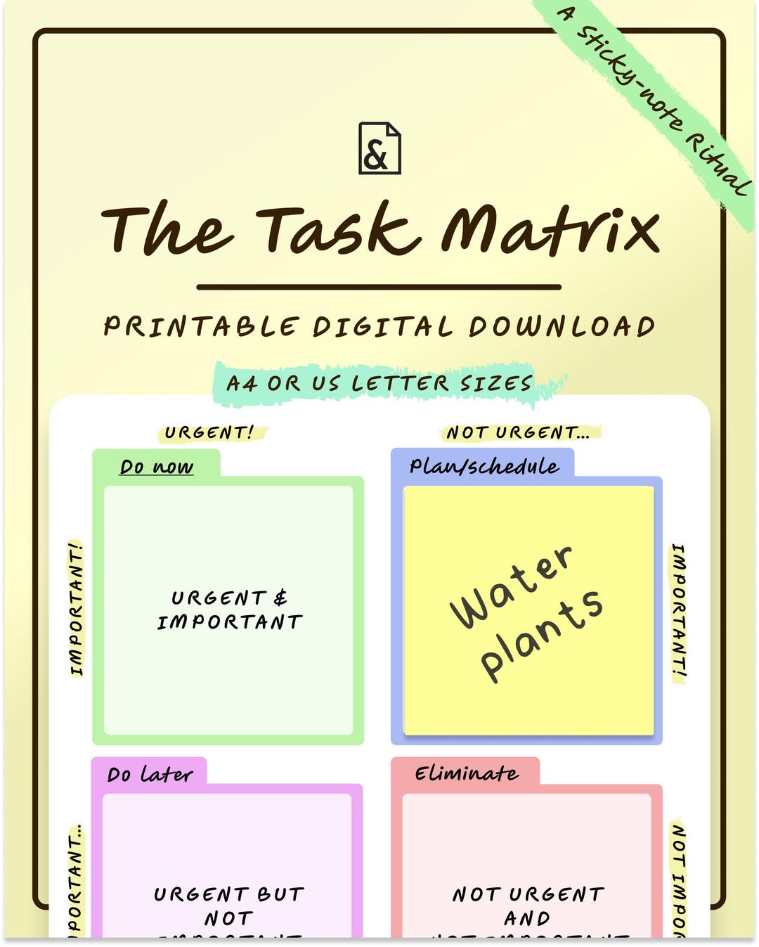 Prioritization Matrix Template • the Task Matrix Ritual - Etsy