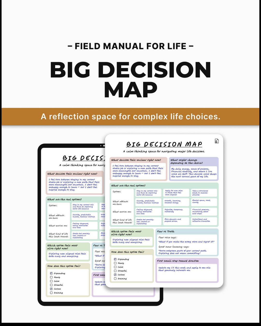 Big Decision Map Printable | Decision Clarity Worksheet | Life Choice ...