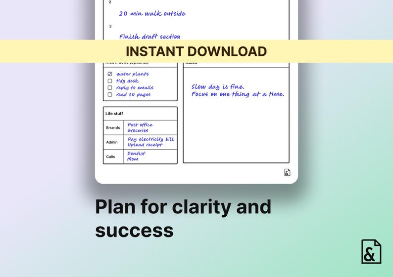 Today Simplified | ADHD Friendly Daily Planner Printable – Minimalist ...