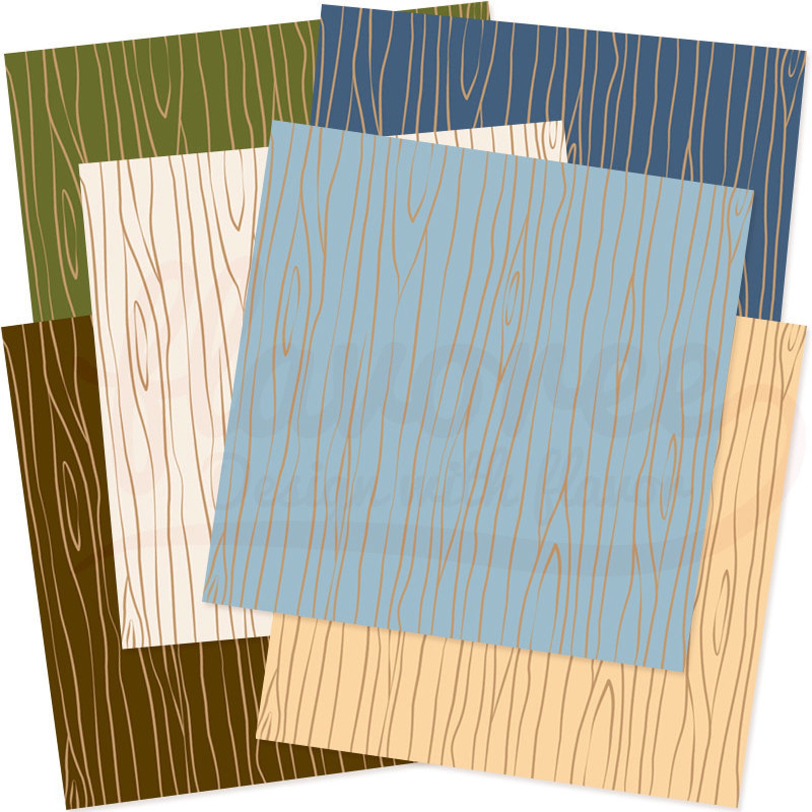 Digital Scrapbook Paper Pack WOOD GRAIN Earth Tones Etsy