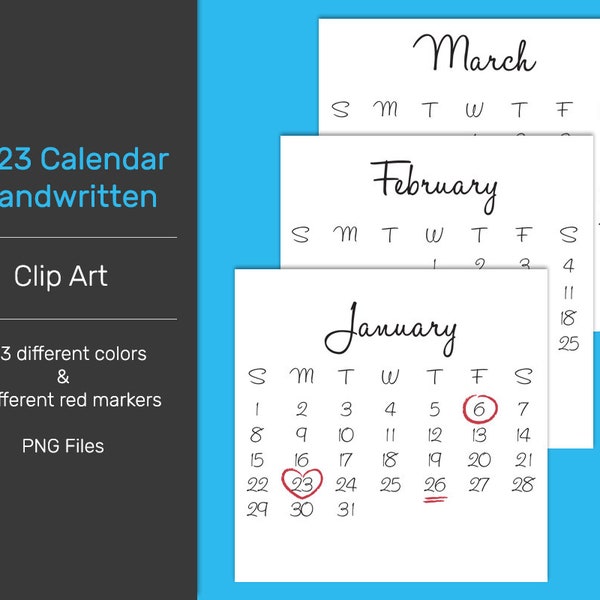 Clip Art Calendar Etsy