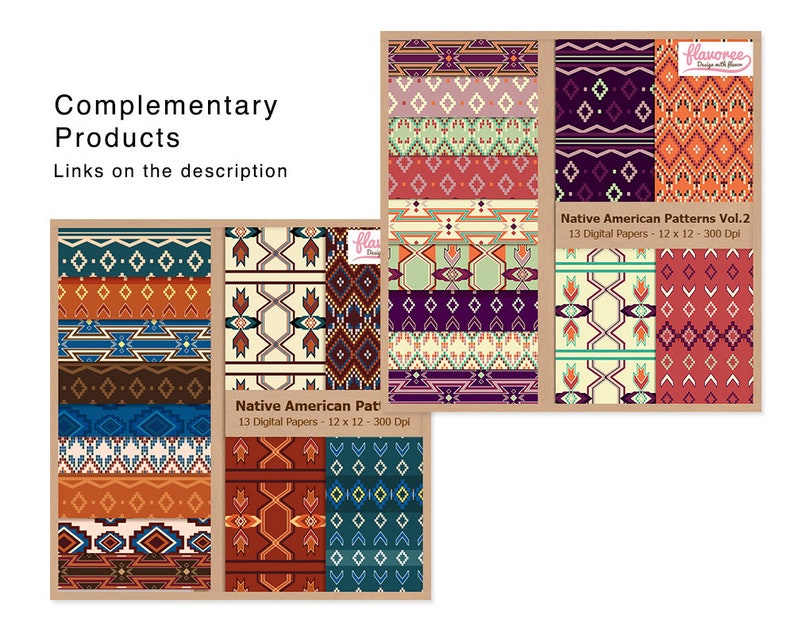 Digital Scrapbook Paper Pack - NATIVE ARROWS PATTERNS- Geometric ...