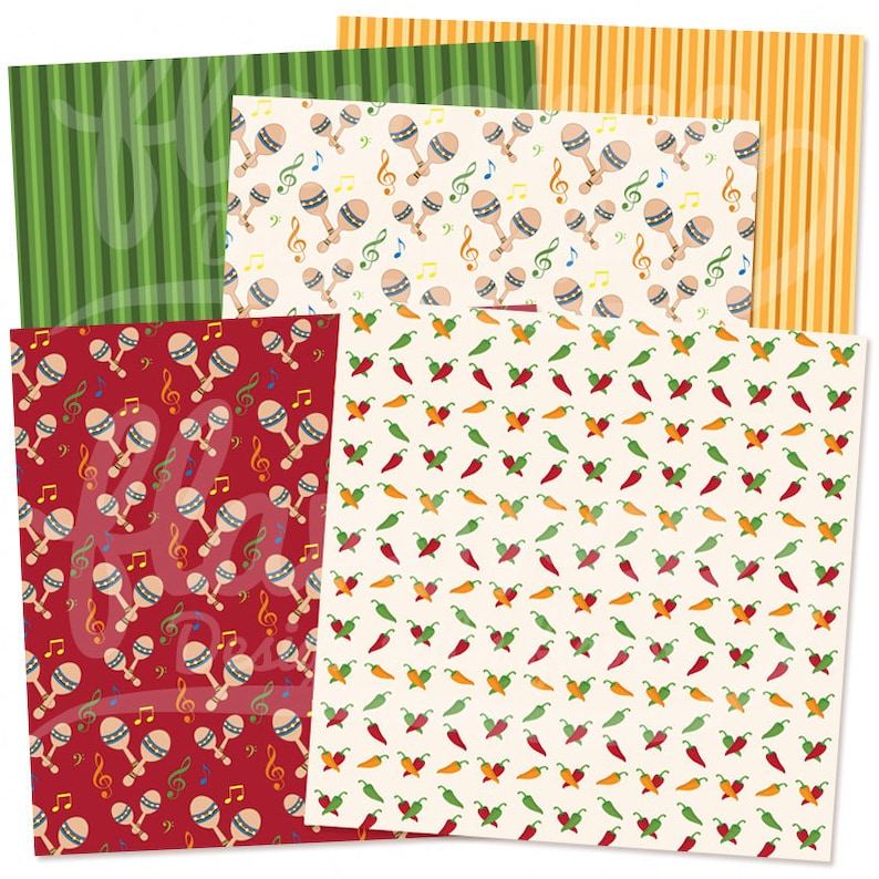 digital scrapbook paper pack mexican fiesta scrapbooking