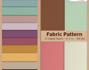 Digital Scrapbook Paper Pack - FABRIC PATTERN - Texture | Thread | Solid | Vintage| Coupon: BUY3GET20OFF