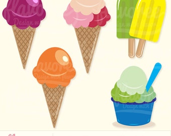 Digital Scrapbook Clip Art - ICE CREAM PACK- Scrapbooking Embellishments | Summer | Candy | Happy | Fun | Food | Kids | Coupon: BUY3GET20OFF
