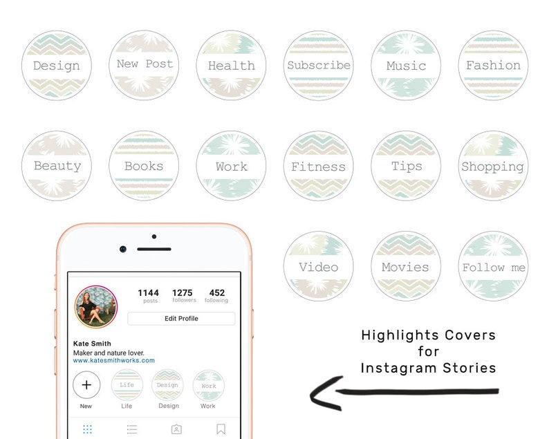 Instagram Story 63x HIGHLIGHT COVERS Modern Grays Social Media Text Highlights Stories Geometric Typewriter BUY3GET20OFF image 2