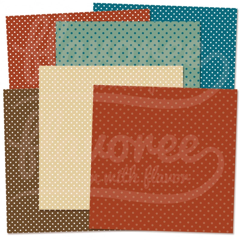 Digital Scrapbook Paper Pack POLKA DOTS Earth Tones Etsy
