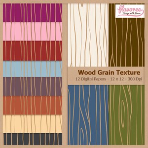 Digital Scrapbook Paper Pack - WOOD GRAIN - Earth Tones | Scrapbooking | Nature | Coupon: BUY3GET20OFF