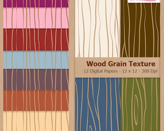Digital Scrapbook Paper Pack - WOOD GRAIN - Earth Tones | Scrapbooking | Nature | Coupon: BUY3GET20OFF