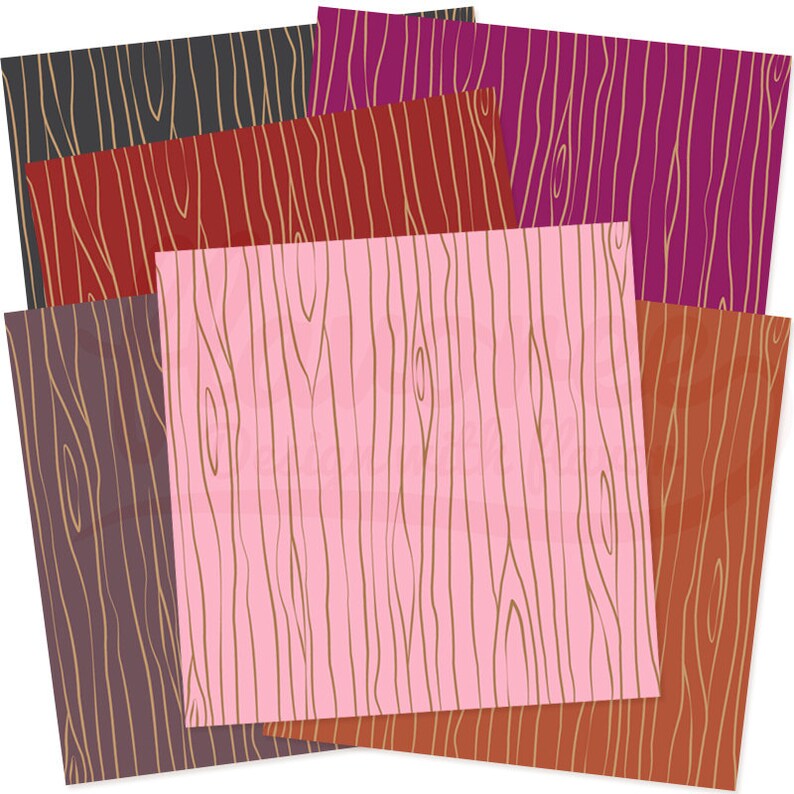 Digital Scrapbook Paper Pack WOOD GRAIN Earth Tones Etsy