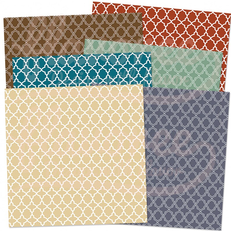Digital Scrapbook Paper Pack - MOROCCAN PATTERN - Earth Tones ...
