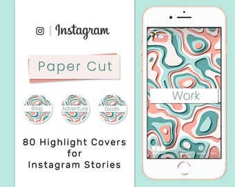 Instagram Story - 80x HIGHLIGHT COVERS - Social Media| Text Highlights | Stories | Blush | Marble | Branding | Icons | Coupon: BUY3GET20OFF