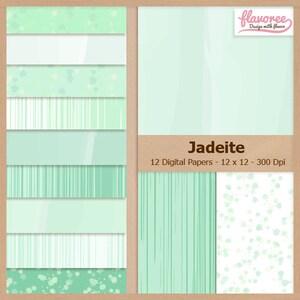 Digital Scrapbook Paper Pack - JADEITE - Green| Pastel | Watercolor | Brush | Scrapbooking | Backgrounds | Ink | Paint | Coupon BUY3GET20OFF