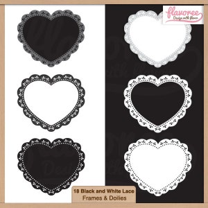 Molduras para scrapbooking digital - RENDA PRETA e BRANCA - Molduras e guardanapos - Álbum de recortes | Clip-Art | Romântico | Amor | Cupom de etiquetas: BUY3GET20OFF