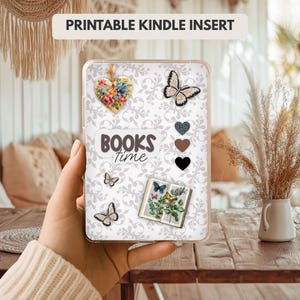 Insert Kindle “Bookish Bloom” – Insert floral pour liseuse | Téléchargement numérique | Accessoire lecture poétique et élégant