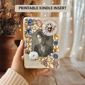 Insert Kindle Vintage Romantique | Téléchargement Numérique | Décoration Kindle Imprimable | Aesthetic Lecture | Cottagecore Dark Academia
