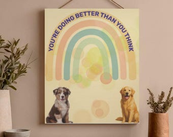 Hund Wand Kunst Druck, Lustig Motivations Welpen Poster, Haustier Liebhaber Geschenk, Inspiration Zitat Hund, Kinderzimmer Dekor, Büro Kunst, Geschenk Leinwand Druck
