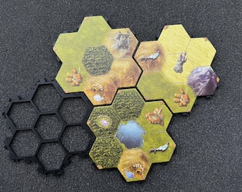 Mage Knight Board Game Modular Map Frames (27 pcs) – 3D Printed Black PLA Organizer