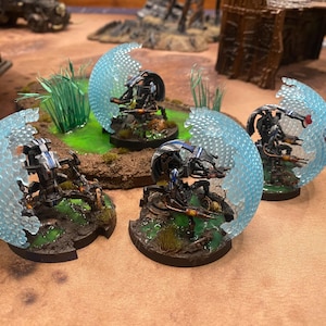 Star Wars Legion Droid Shields – Transparent Blue Resin (50mm Base) – Battle Damage Effect Unofficial