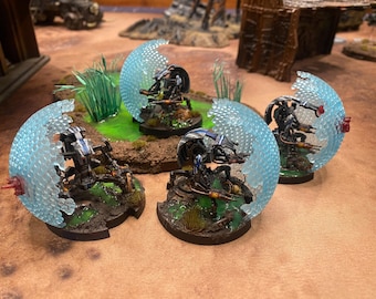 Star Wars Legion Droid Shields – Transparent Blue Resin (50mm Base) – Battle Damage Effect Unofficial