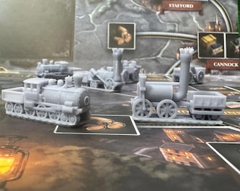 Brass: Birmingham Tokens 3D Resin Ship & Train Game Upgrade (56pcs) Unofficial