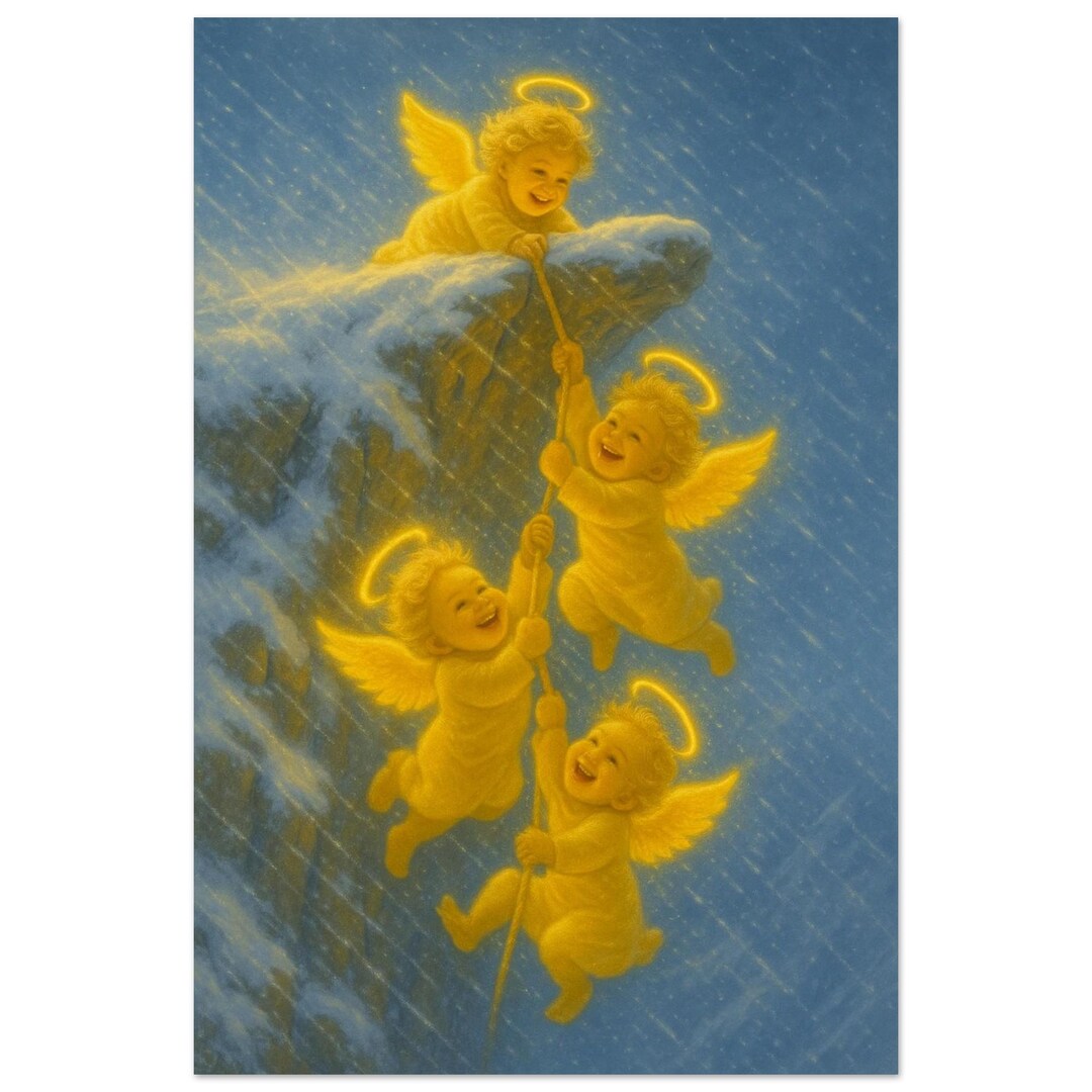 Angel Rescue Art Print – Celestial Nursery Wall Decor - Etsy