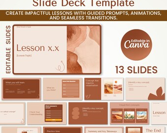 Canva Online Course Slide Deck - Interactive - Minimalist Sand Tone design