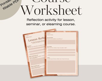 Reflection Worksheet for Lesson - Canva editable minimalist