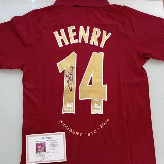 Thierry Henry Signed Arsenal Jersey/shirt With COA - Etsy
