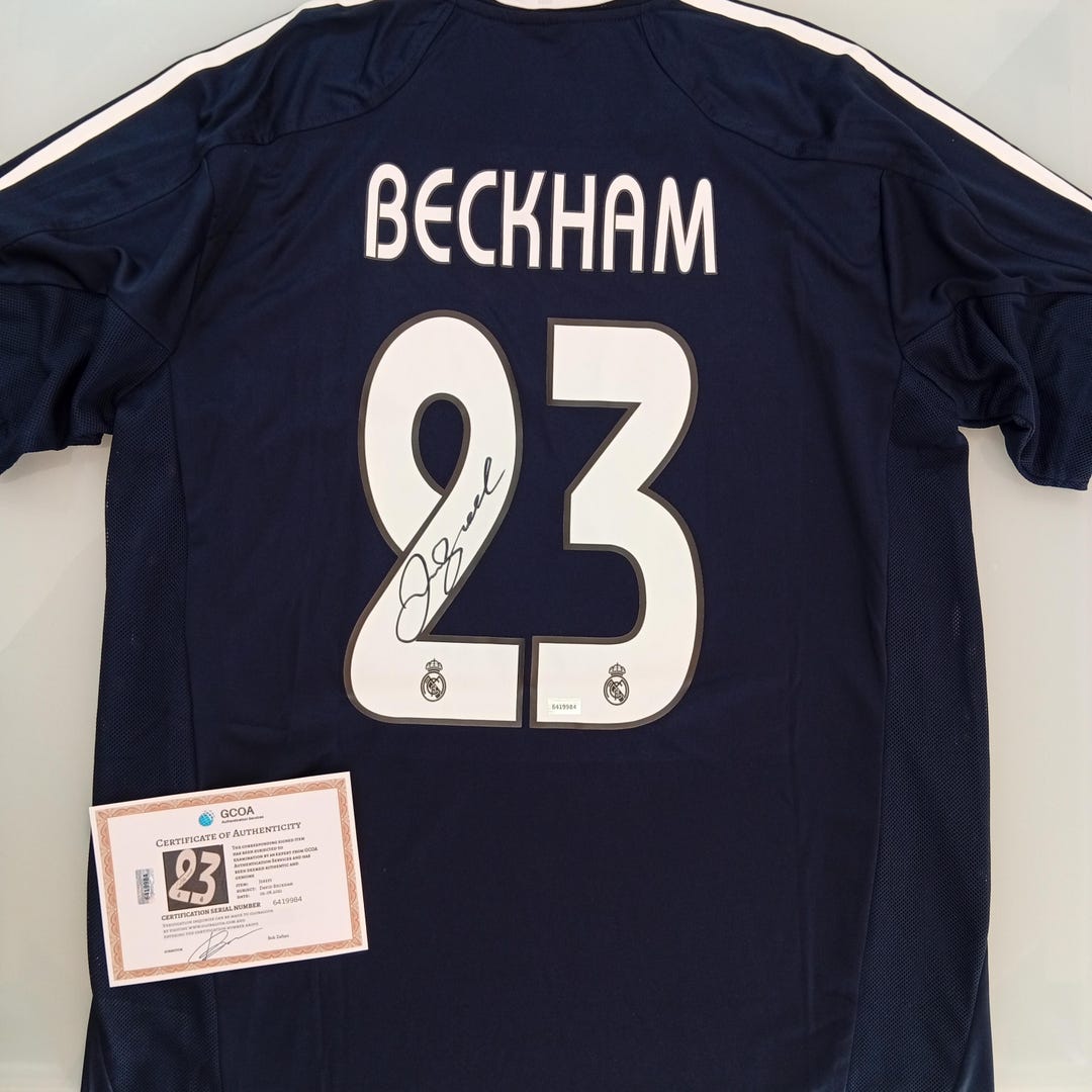 David Beckham Signed Autographed Real Madrid FC Football T-shirt With ...