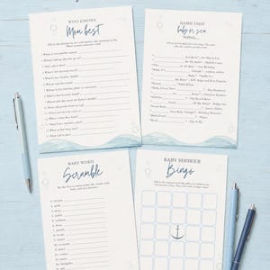 Sea You Soon Baby Shower Games Printable Template