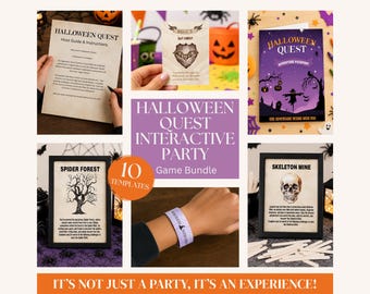 Halloween Activities Party Bundle, Halloween Party Kit, Scavenger Hunt, Fall Festival Adventure Game Printables, Halloween Quest Experience
