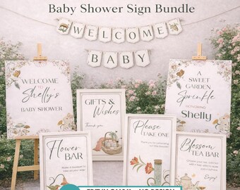 Magical Enchanted Garden Baby Shower Decoration Supplies Bundle for Floral Woodland Themed Party