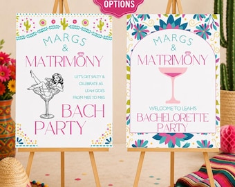 Margarita Bachelorette Sign, Margs and Matrimony Party Printable Decor Bundle