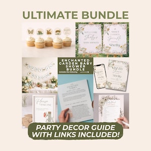 Enchanted Garden Whimsical Baby Shower Printable Ultimate Bundle