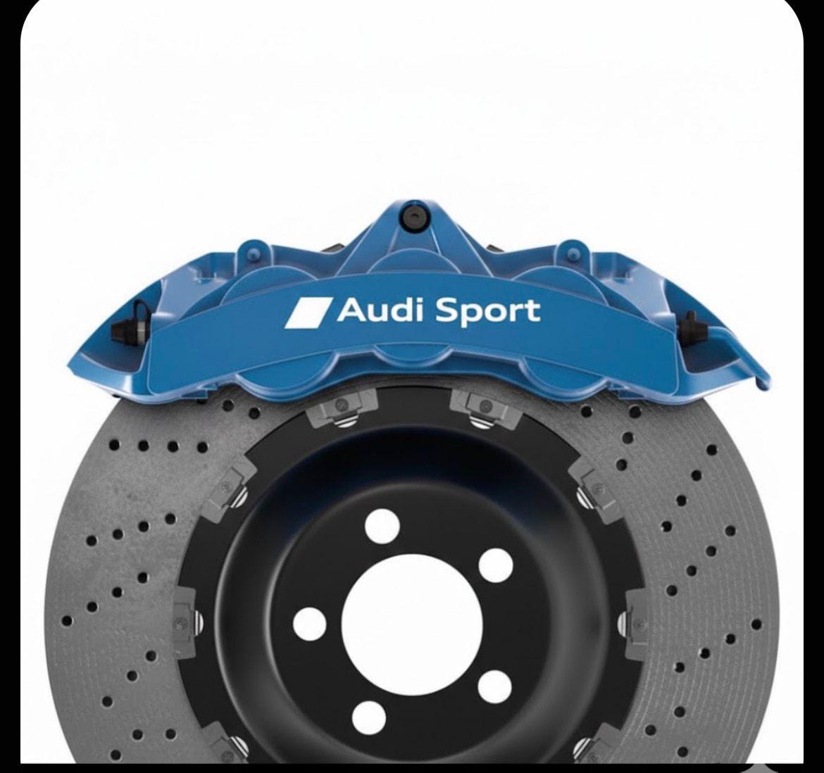 Audi Sport Car Sticker Kit – Mirror Brake Clip Adhesives (White)