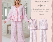 Cozy Women’s Pajama Pattern PDF | Tie Front Pajama Top & Elastic Waist Pants Sewing Pattern