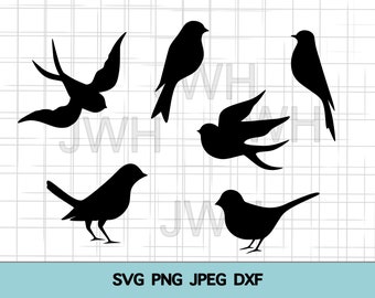 Bird Silhouette SVG, PNG, DXF, Instant Download, Digital Download, Birds Clipart, Vector, Bird SVg Bundle Cricut Cut File