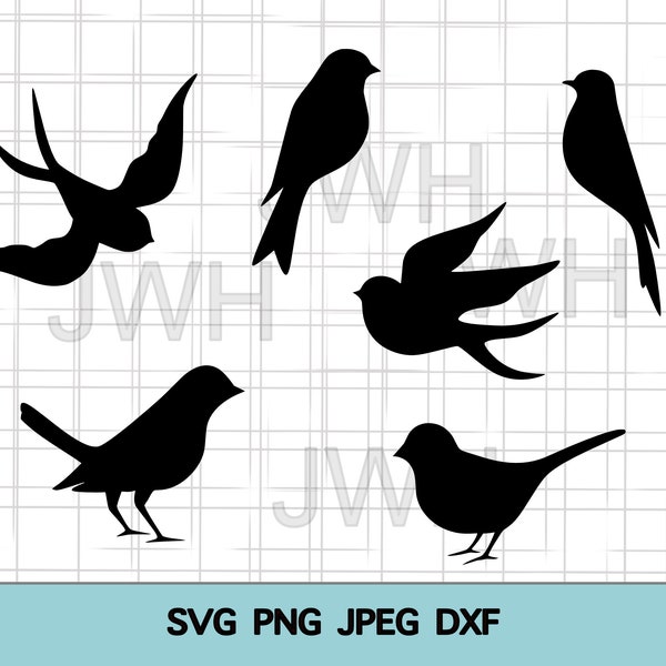 Bird Silhouette SVG, PNG, DXF, Instant Download, Digital Download, Birds Clipart, Vector, Bird SVg Bundle Cricut Cut File