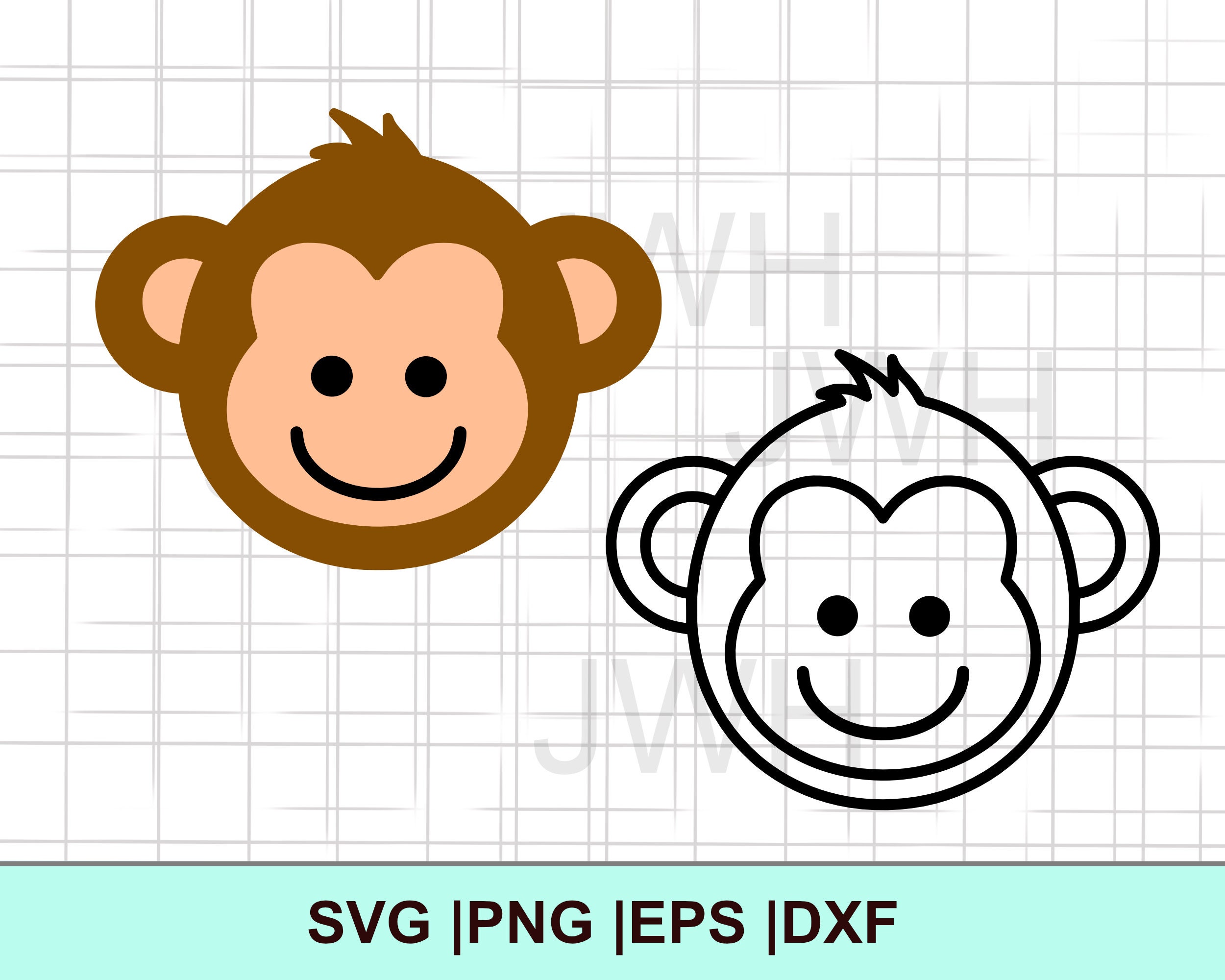 Cute Monkey Animal Flat PNG & SVG Design For T-Shirts