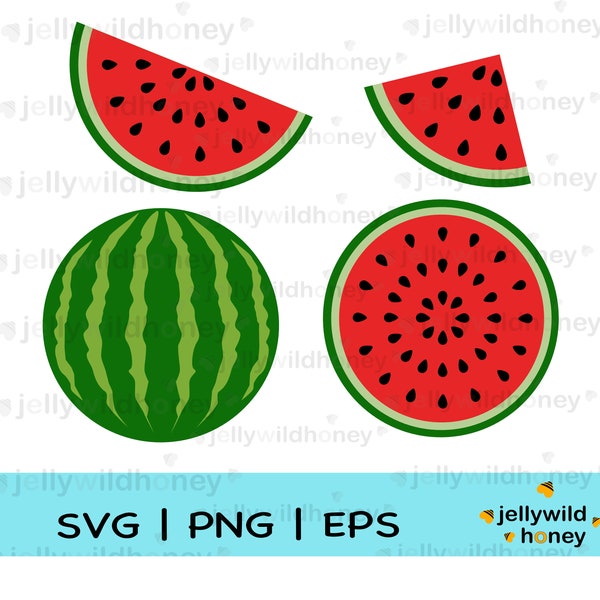 Watermelon SVG, PNG, EPS, Instant Download, Watermelon Bundle, Digital Download, Watermelon Clipart, Fruit Vector, Watermelon Slice Vector