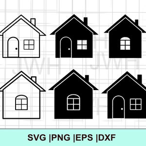 Casa SVG, PNG, EPS, DXF, silueta de casa, descarga instantánea, descarga digital, paquete de casas, archivos SVG para Cricut