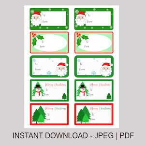 Weihnachten Etiketten, sofort Download, Winter Urlaub, digitaler Download, Weihnachten Geschenkanhänger Aufkleber