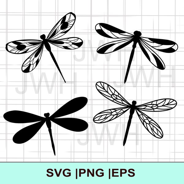 Dragonfly SVG, PNG, EPS, Instant Download, Digital Download,  Dragonflies Clipart, Svg Files for Cricut, Insect Cut File