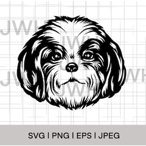 Shih Tzu SVG, Dog SVG, PNG, eps, instant download, digital download, Dog Silhouette, Dog Vector Image, Dog Clipart