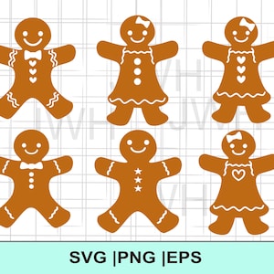 Gingerbread SVG, PNG, EPS, Download instantâneo, Download digital, Gingerbread Bundle Clipart, Arquivos SVG para Cricut, Arquivo de corte SVG