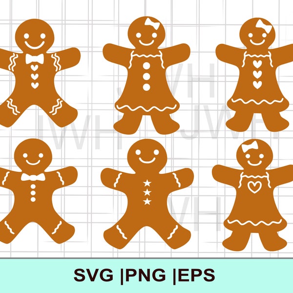 Gingerbread SVG, PNG, EPS, Instant Download, Digital Download,  Gingerbread Bundle Clipart, Svg Files for Cricut, Svg Cut File