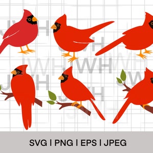 Roter Kardinal SVG, Kardinal PNG, EPS, Sofortiger Download, Digitaler Download, Kardinäle Clipart, Vogel Vektor, Vogel Umriss, Vogel Schablone